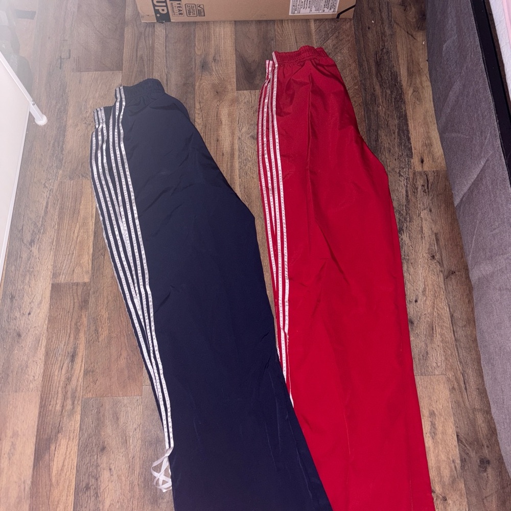 Kids Red and Black Striped Track Pants